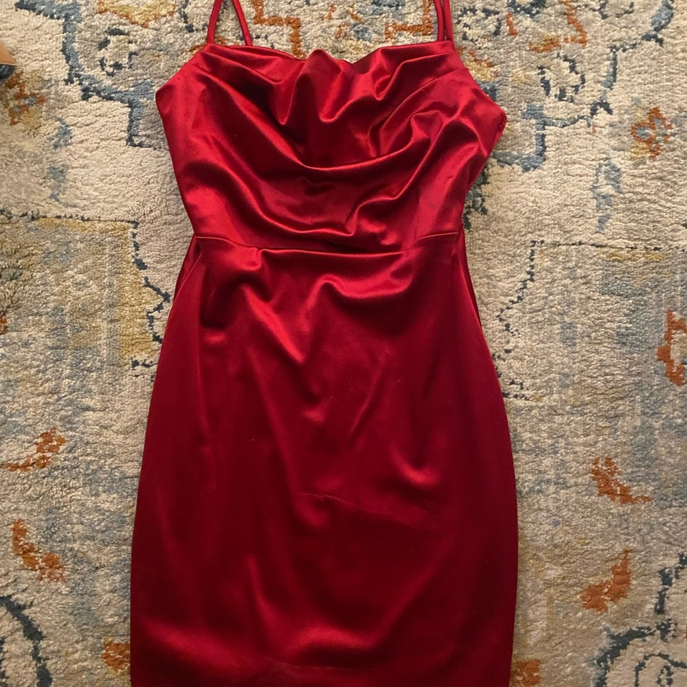 Windsor Scarlet Satin Mini Dress